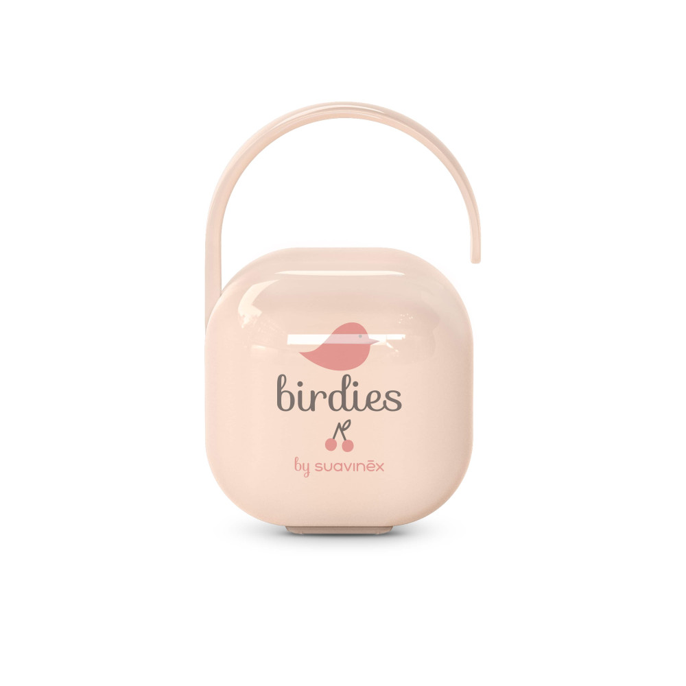 Suavinex Birdies - детский футляр для пустышки • Розовый