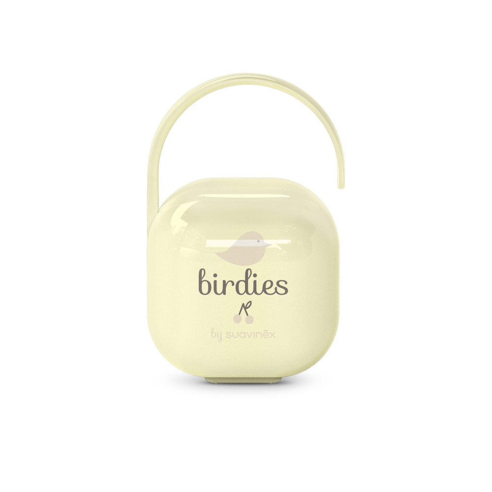 Suavinex Birdies - детский футляр для пустышки • Светло-желтый