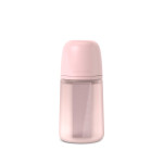 Suavinex Colour Essence - детская силиконовая бутылочка от 3 месяцев, 240 мл, физиологическая соска медленный поток • Светло-розовая