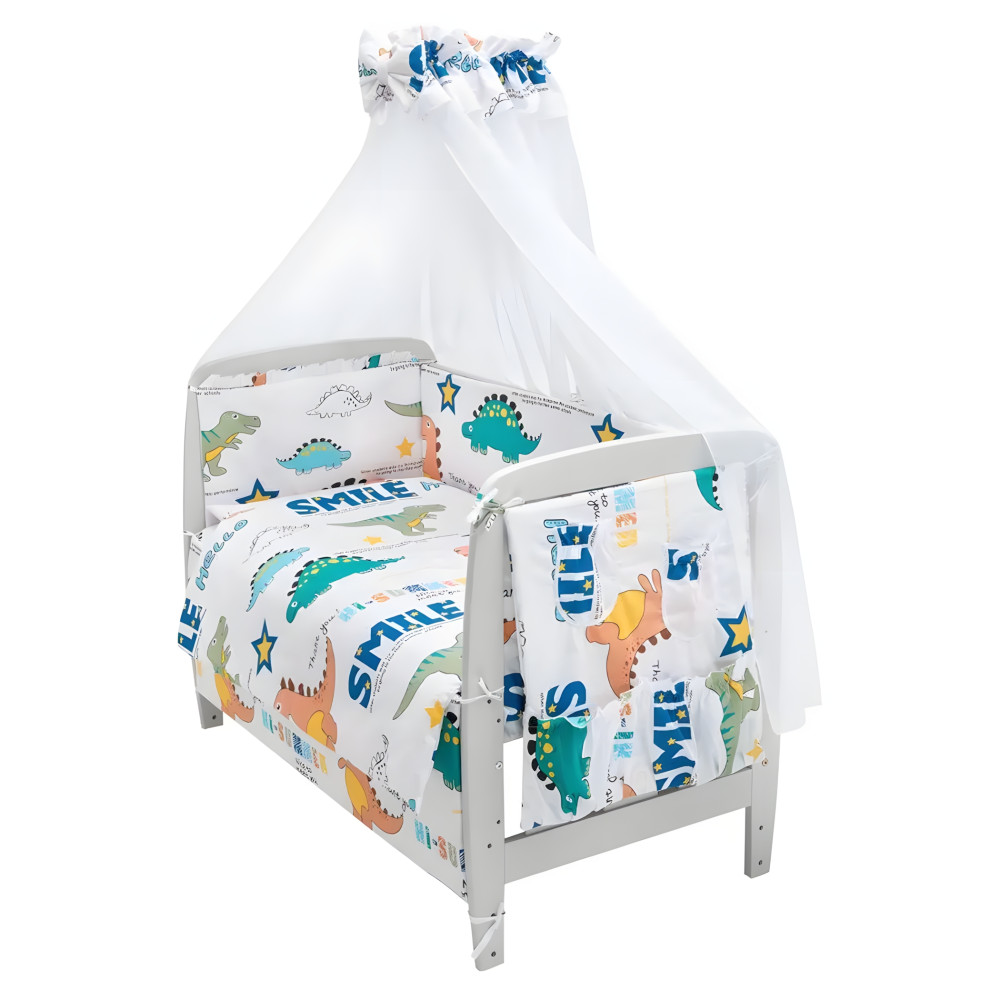 Babyroom Gold RG-08 - детская постель • White Dinosaurs Babyroom Gold RG-08 - детская постель • White Dinosaurs