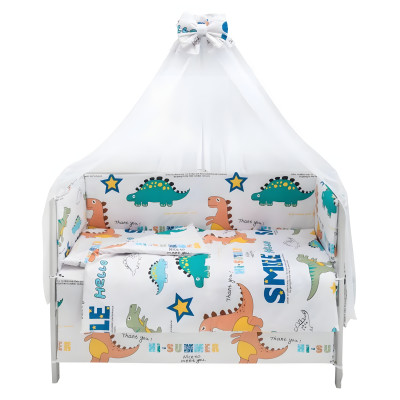 Babyroom Gold RG-08 - детская постель • White Dinosaurs Babyroom Gold RG-08 - детская постель • White Dinosaurs