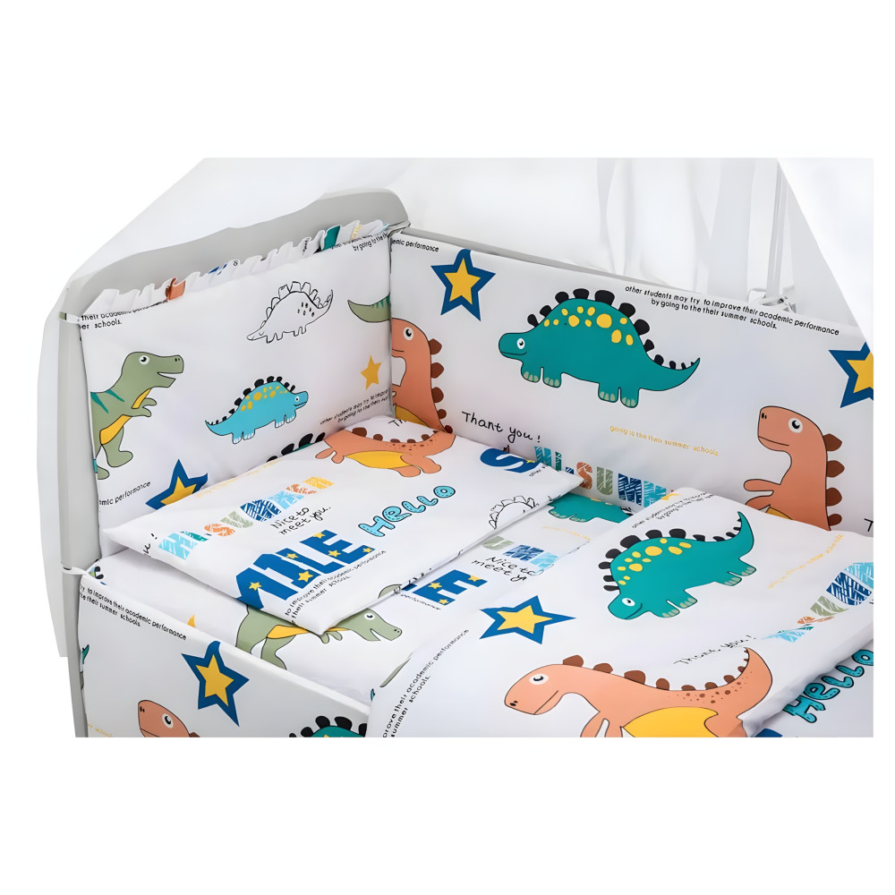 Babyroom Gold RG-08 - детская постель • White Dinosaurs Babyroom Gold RG-08 - детская постель • White Dinosaurs