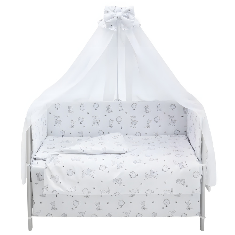 Babyroom Gold RG-08 - детская постель • White Forest Animals