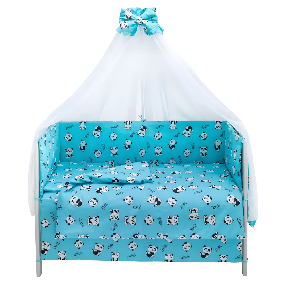 Babyroom Gold RG-08 - детская постель • Blue Pandas