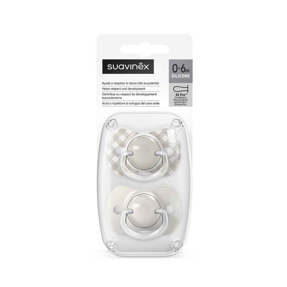 Suavinex Wild & Free - физиологическая пустышка, 0-6 месяцев, набор 2 шт • Бежевая