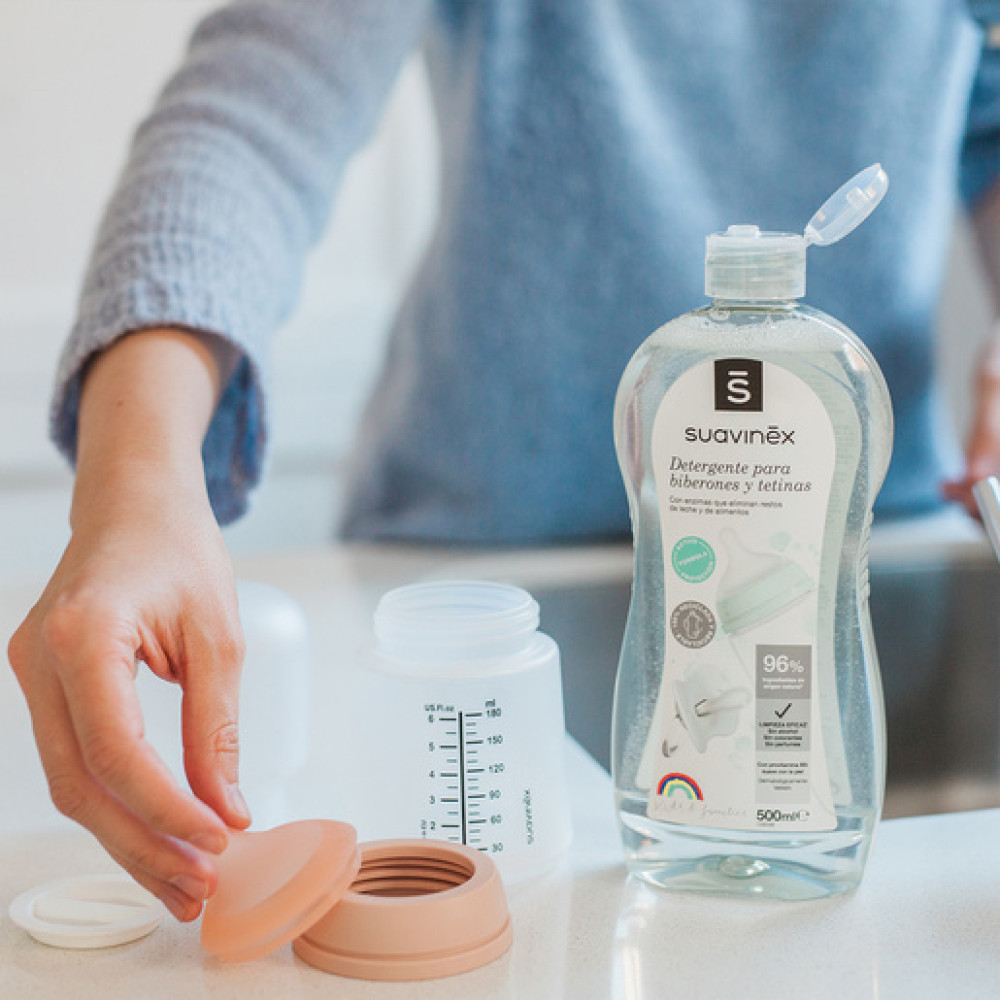 Suavinex Washing-up liquid - набор средства для мытья детской посуды и аксессуаров, 2×500 мл • Прозрачный
