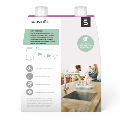 Suavinex Washing-up liquid - набор средства для мытья детской посуды и аксессуаров, 2×500 мл • Прозрачный Suavinex Washing-up liquid - набор средства для мытья детской посуды и аксессуаров, 2×500 мл • Прозрачный