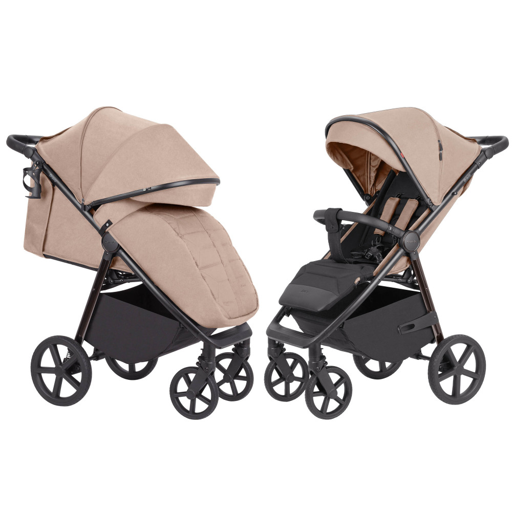 Carrello Bravo Plus CRL-5515 - всесезонная прогулочная коляска с большими колесами • Royal Beige