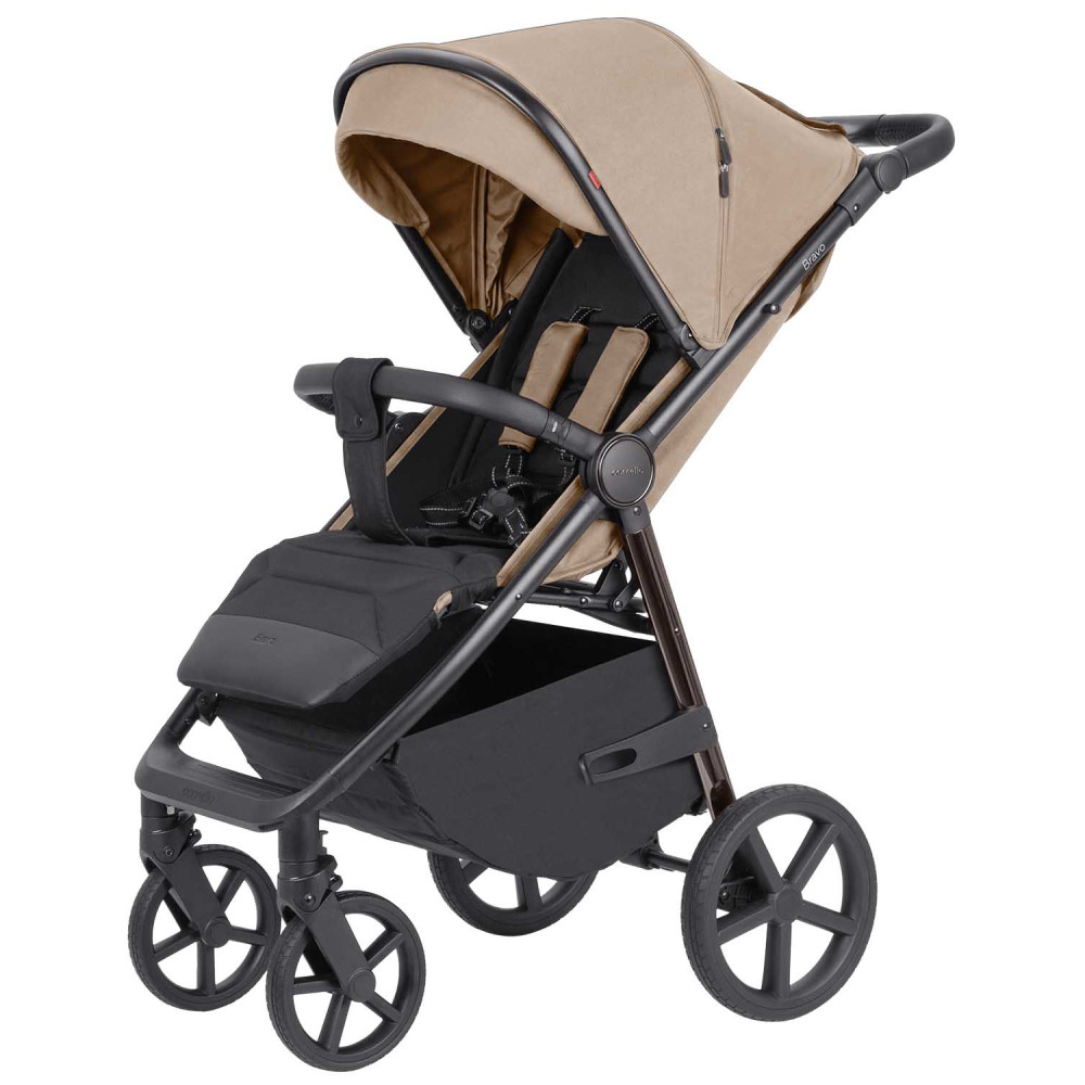 Carrello Bravo Plus CRL-5515 - всесезонная прогулочная коляска с большими колесами • Royal Beige