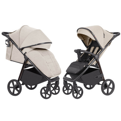 Carrello Bravo Plus CRL-5515 - всесезонная прогулочная коляска с большими колесами • Sable Beige
