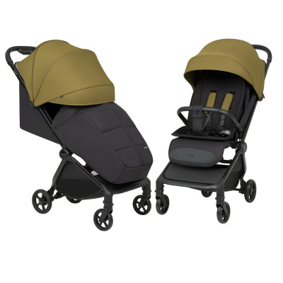 Carrello Atom S CRL-5526 - прогулочная коляска с автоматическим складыванием, для путешествий, компактная, рюкзак для транспортировки в комплекте • Antique Green 2026