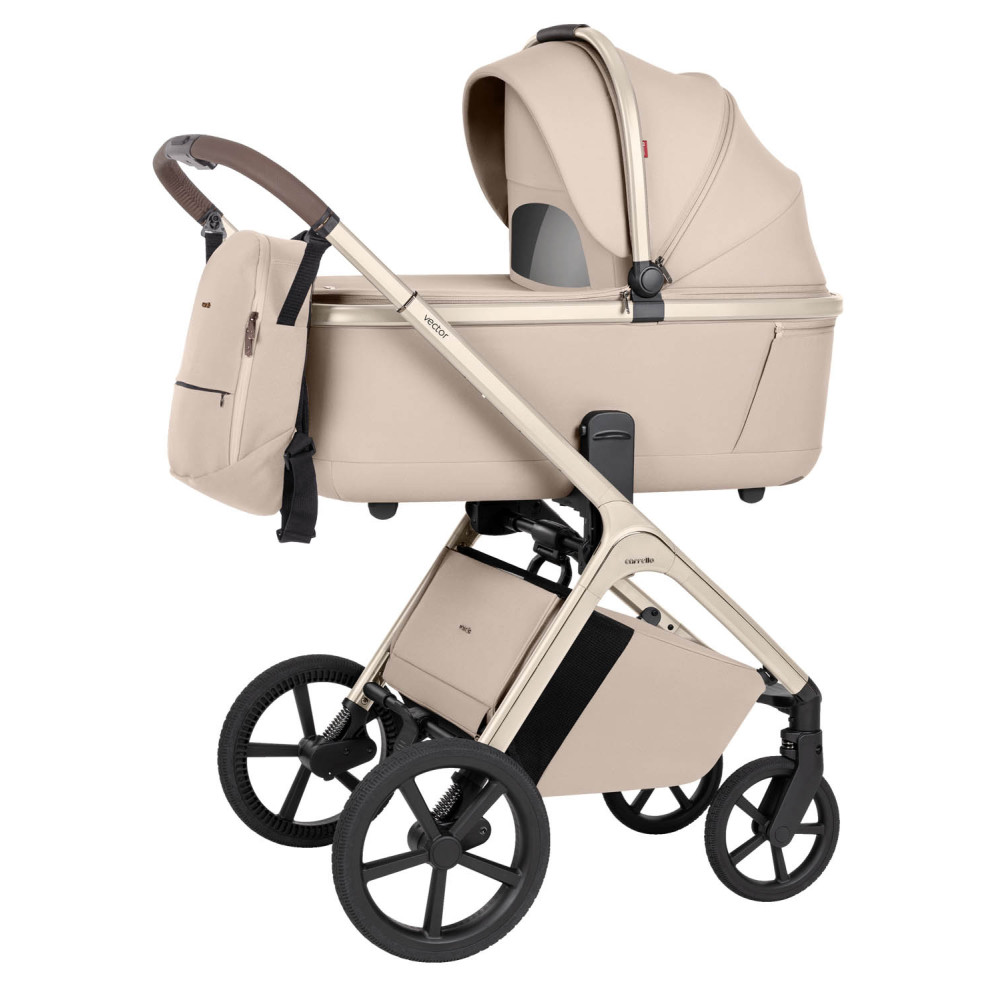 Carrello Vector CRL-6553 - універсальна дитяча коляска 2в1 з регулюванням висоти люльки та сидіння • Seashell Beige