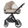 Carrello Omega Plus CRL-6540/1 - дитяча коляска 2 в 1, всесезонний візочок з ліхтариком LED, термолюлька, регулювання люльки по висоті, великі колеса, телескопічна ручка • Solar Beige