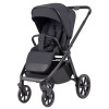 Carrello Omega Plus CRL-6540/1 - дитяча коляска 2 в 1, всесезонний візочок з ліхтариком LED, термолюлька, регулювання люльки по висоті, великі колеса, телескопічна ручка • Meteor Grey