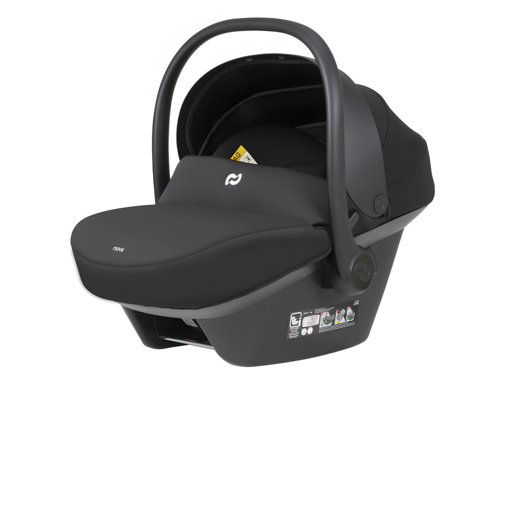 Carrello Nova CRL-16101/3 - автокресло для новорожденного i-Size с поворотной базой ISOFIX, автолюлька (0 - 15 месяцев / 40 - 87 см) • Black Line