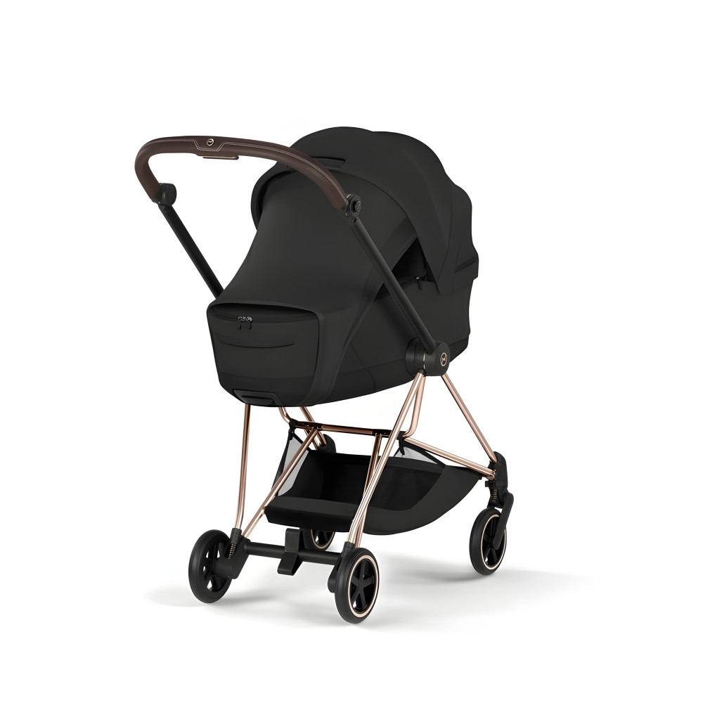 Cybex Mios/Coya Fold Lux Carry Cot | Style Collection - складная люлька вместе с шасси, матрас memory foam, капюшон UPF50+ (с рождения до 6 месяцев / до 9 кг) • Sepia Black