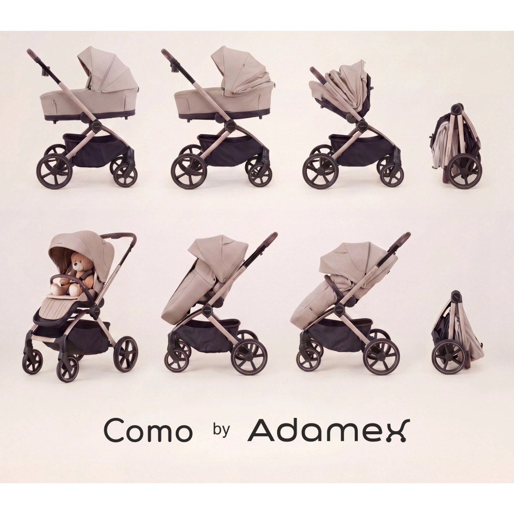 Adamex Como - детская коляска 2в1, люлька складывается вместе с шасси, компактная коляска для путешествий • 8 Natura Latte Adamex Como - детская коляска 2в1, люлька складывается вместе с шасси, компактная коляска для путешествий • 8 Natura Latte