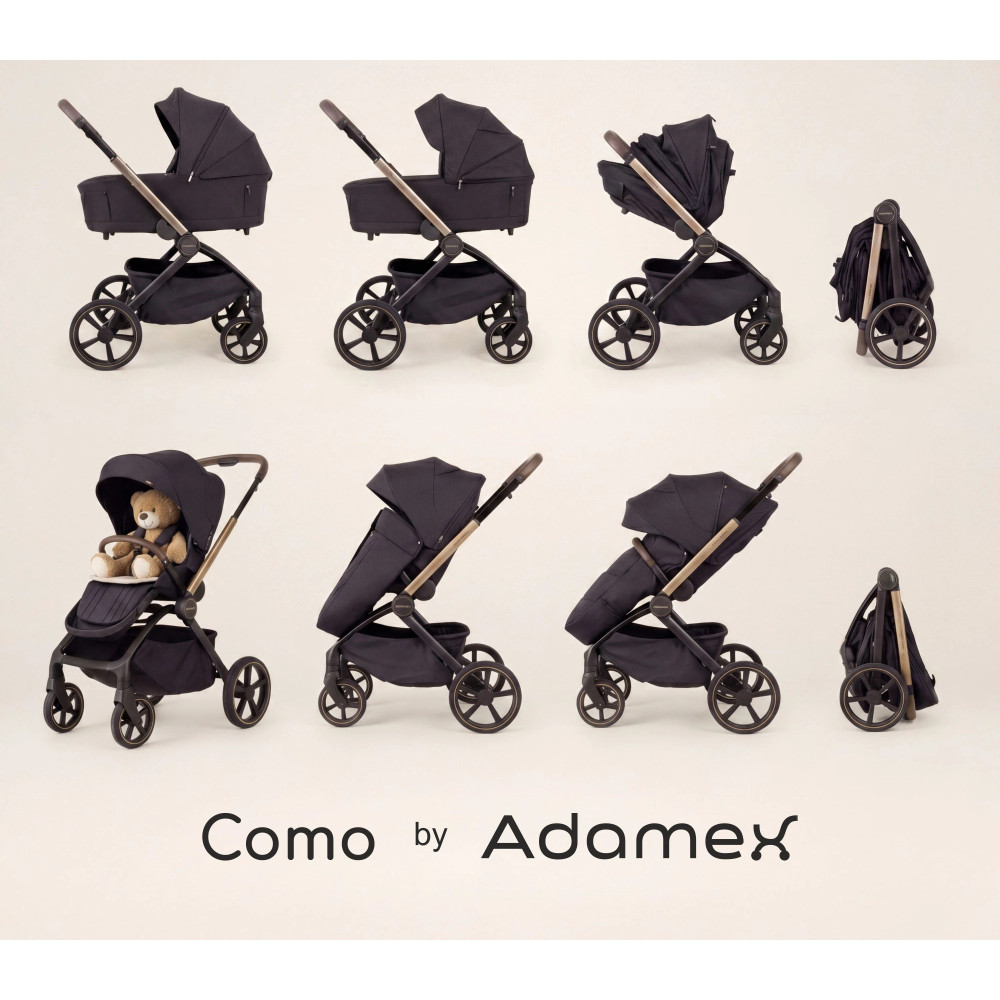 Adamex Como - детская коляска 2в1, люлька складывается вместе с шасси, компактная коляска для путешествий • 15 Satin Carbon Adamex Como - детская коляска 2в1, люлька складывается вместе с шасси, компактная коляска для путешествий • 15 Satin Carbon