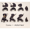 Adamex Como - детская коляска 2в1, люлька складывается вместе с шасси, компактная коляска для путешествий • 15 Satin Carbon