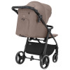 Carrello Bravo CRL-8512 - всесезонная прогулочная коляска на колесах EVA, амортизация на каждом колесе, спинка в 3 положениях, складывание книжкой, вес 9.8 кг • Castle Beige