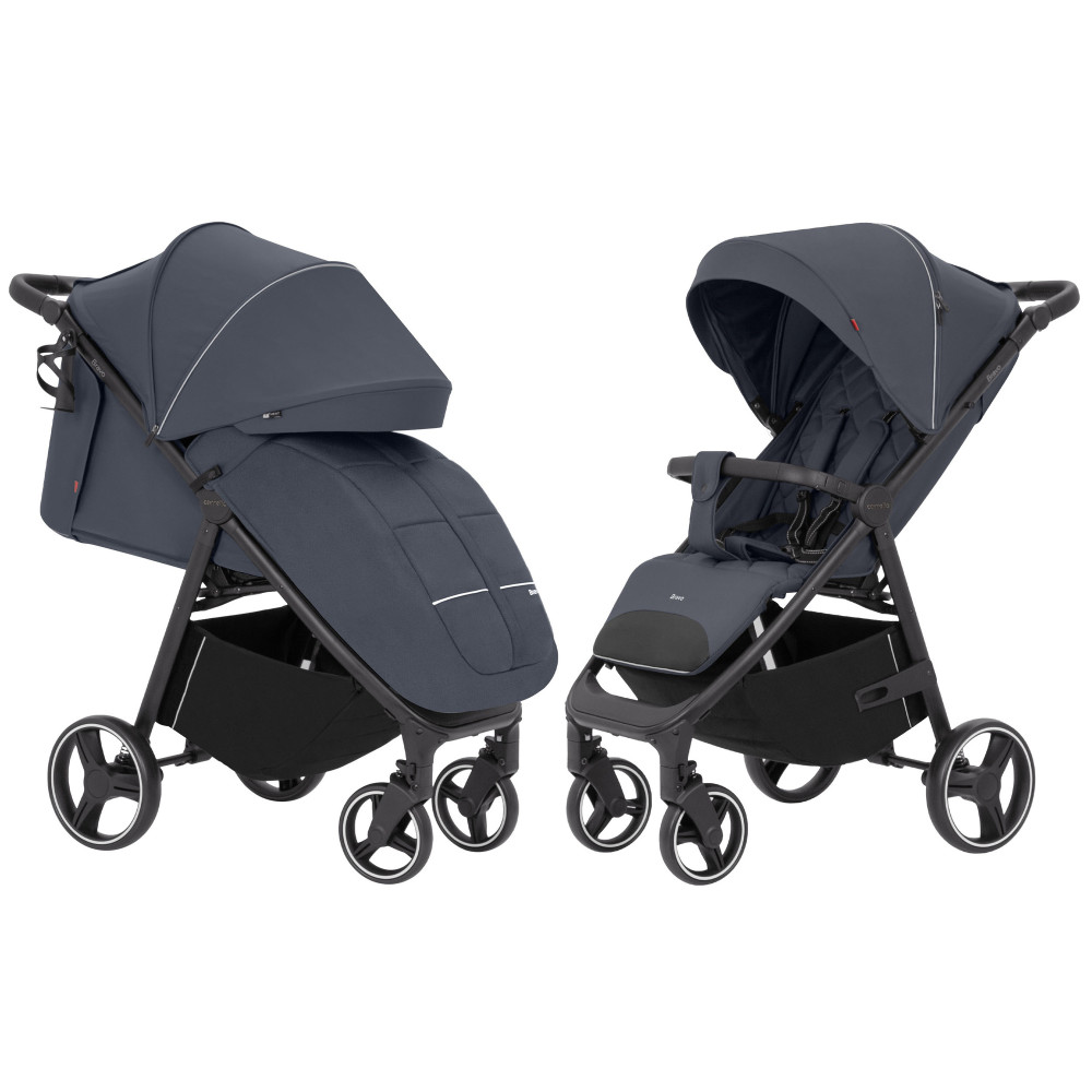 Carrello Bravo CRL-8512 - всесезонная прогулочная коляска на колесах EVA, амортизация на каждом колесе, спинка в 3 положениях, складывание книжкой, вес 9.8 кг • Timber Grey