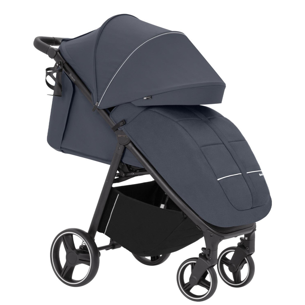 Carrello Bravo CRL-8512 - всесезонная прогулочная коляска на колесах EVA, амортизация на каждом колесе, спинка в 3 положениях, складывание книжкой, вес 9.8 кг • Timber Grey