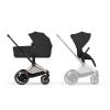 Cybex e-Priam Comfort 2026 - електричний дитячий візок преміум 2в1, люлька складається разом із шасі • Sepia Black/Rosegold