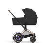 Cybex e-Priam Comfort 2026 - електричний дитячий візок преміум 2в1, люлька складається разом із шасі • Sepia Black/Rosegold
