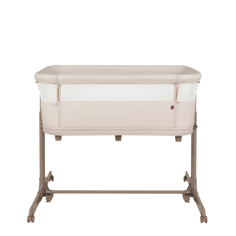Carrello Picto CRL-16506 - приставная кроватка-манеж 3 в 1, 6 уровней высоты, боковой лаз на молнии • Aori Beige