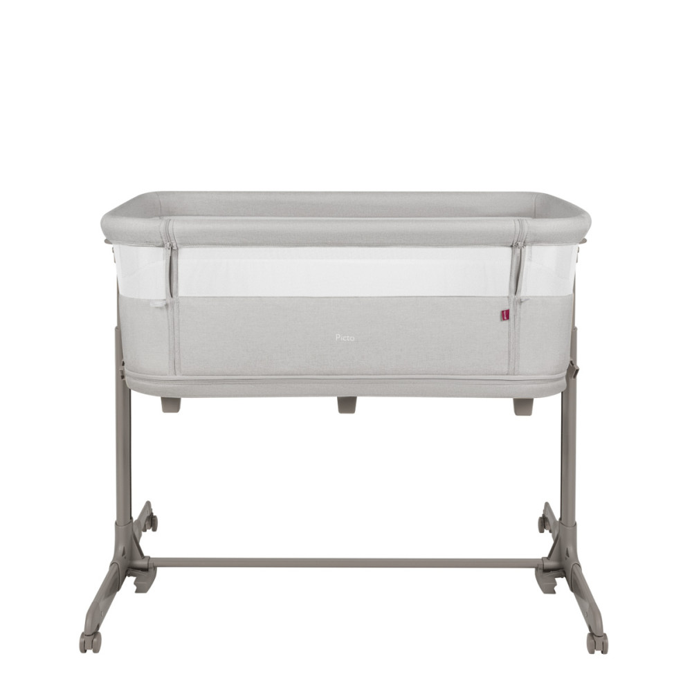 Carrello Picto CRL-16506 - приставная кроватка-манеж 3 в 1, 6 уровней высоты, боковой лаз на молнии • Tao Grey