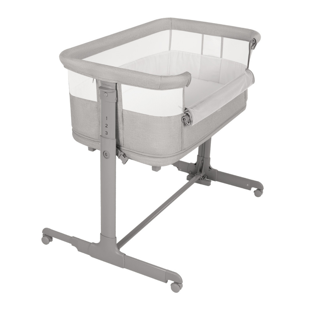 Carrello Picto CRL-16506 - приставная кроватка-манеж 3 в 1, 6 уровней высоты, боковой лаз на молнии • Tao Grey