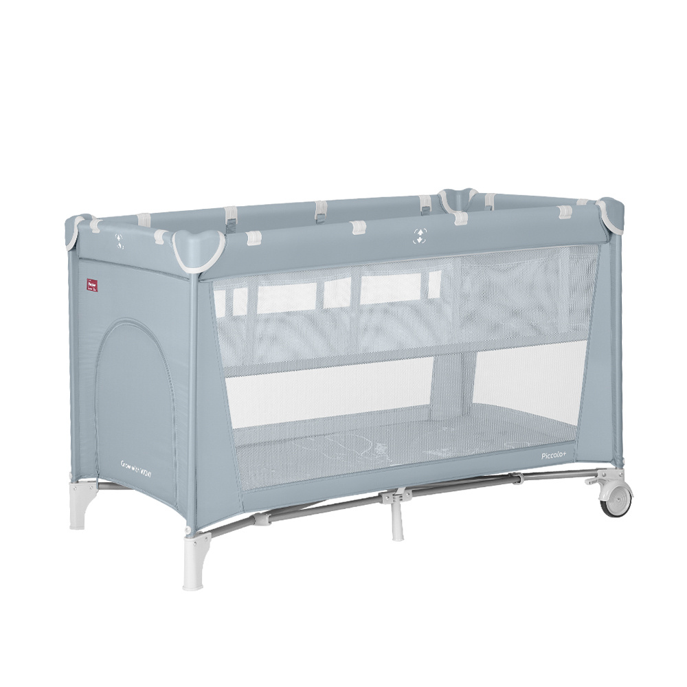 Carrello Piccolo Plus CRL-18102 - дитячий манеж, альтернатива дитячому ліжечку, додатковий знімний ярус • Ash Grey