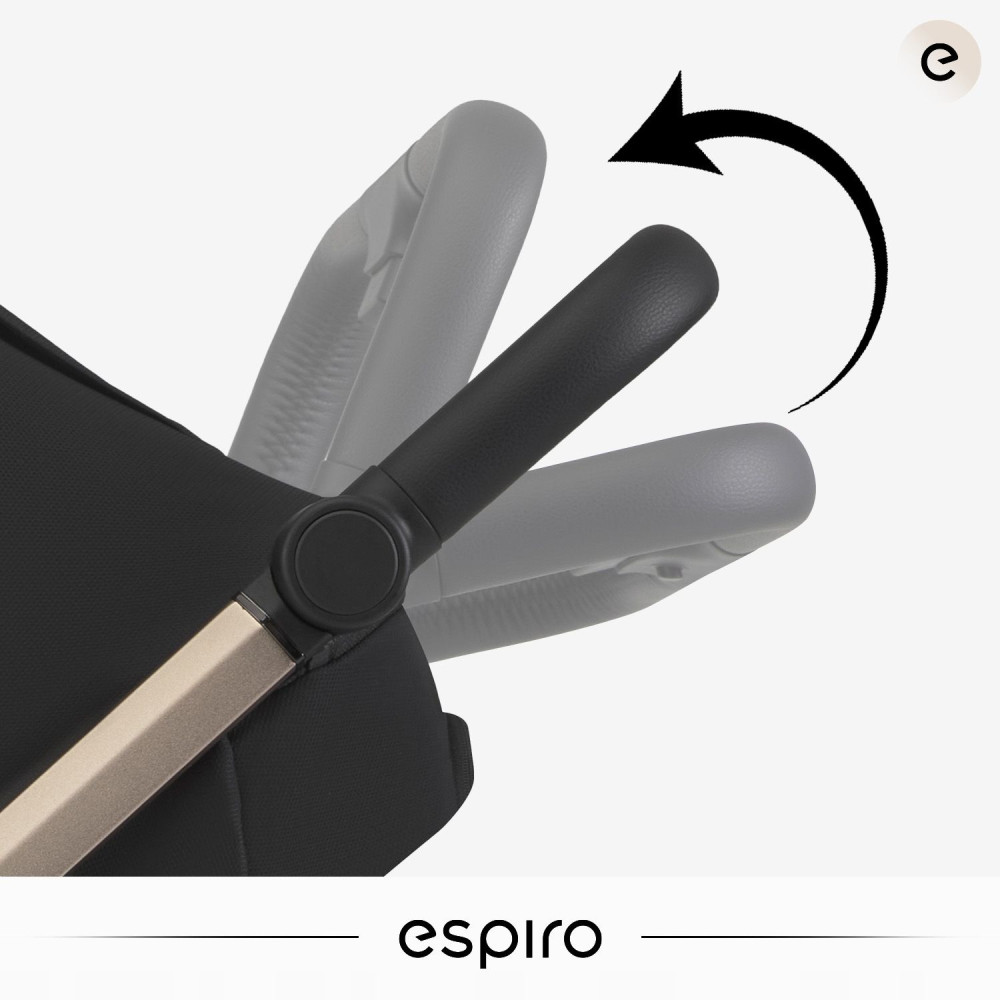 Espiro Pearl - прогулочная коляска с большими колесами, всесезонная, ручка регулируется по высоте, просторное сиденье, удобное складывание одной рукой • 109 Champagne Pearl