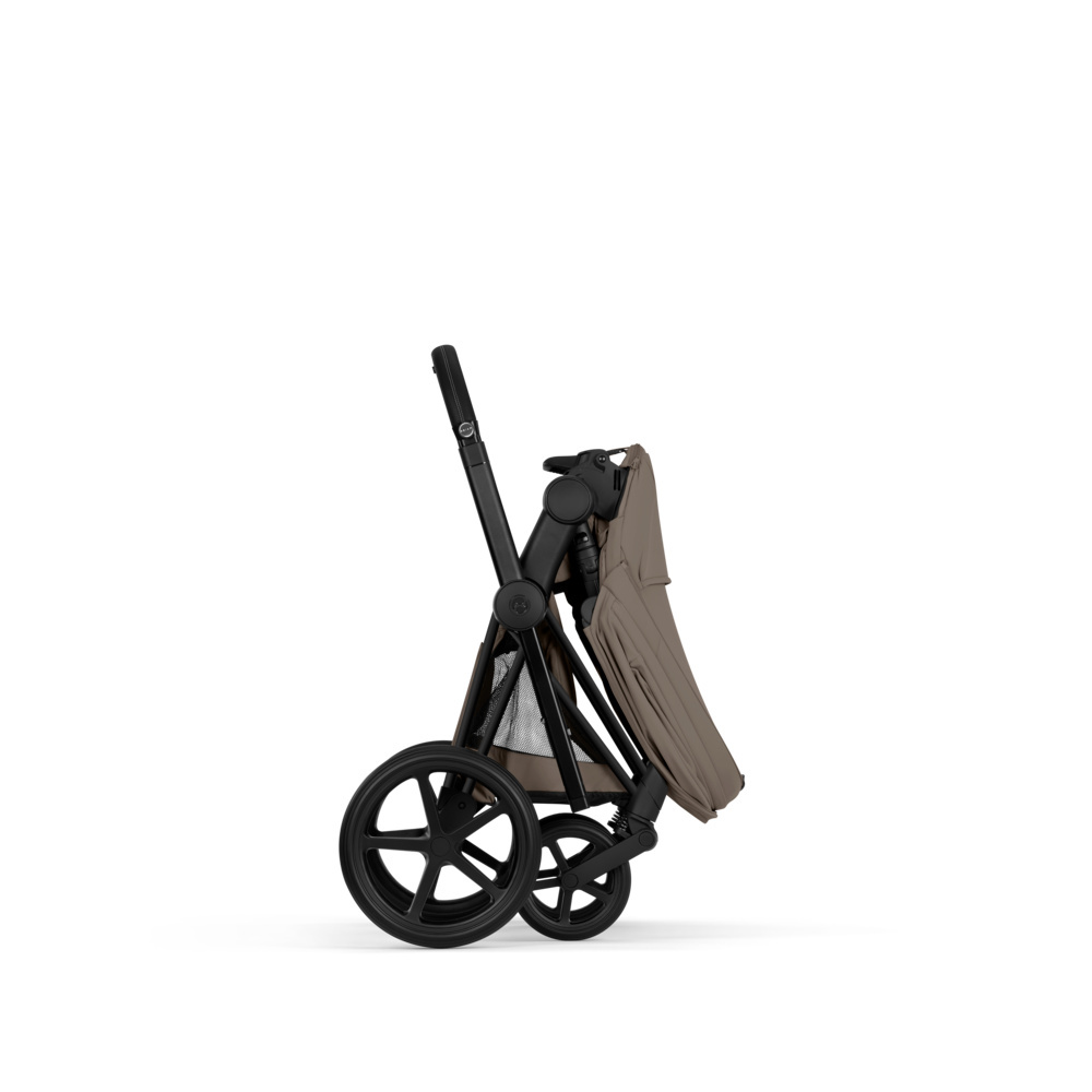 Cybex Priam Comfort 2026 - дитяча коляска з функцією складання разом із люлькою, преміальний візок • Coconut Brown / Matt Black