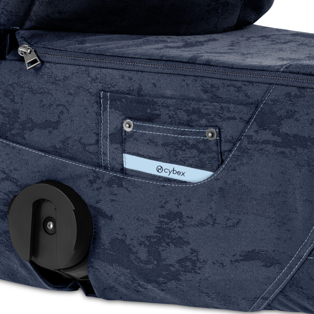 Cybex Mios/Coya Fold Lux Carry Cot - складная люлька вместе с шасси, джинсовая ткань премиум, матрас memory foam, капюшон UPF50+, сумка в комплекте • Rebellious Luxury