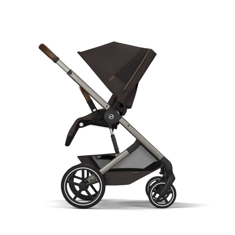 Cybex Balios S Lux 2026 - прогулянкова коляска, всесезонний візок, з великими колесами, телескопічне регулювання ручки, великий кошик до 10 кг • TPE Chocolate Brown