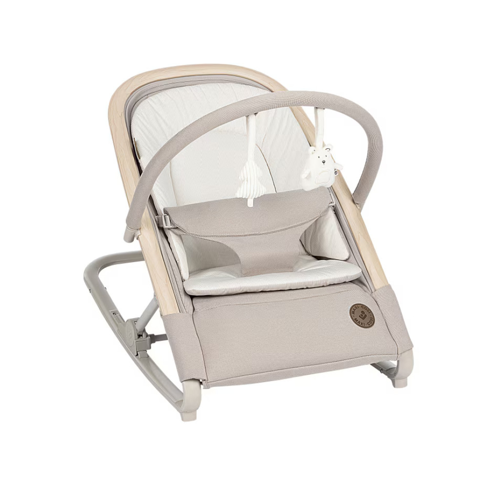 Maxi-Cosi Kori Rocker - легкое и компактное кресло-качалка для новорожденного с игрушками • Classic Beige ECO Maxi-Cosi Kori Rocker - легкое и компактное кресло-качалка для новорожденного с игрушками • Classic Beige ECO