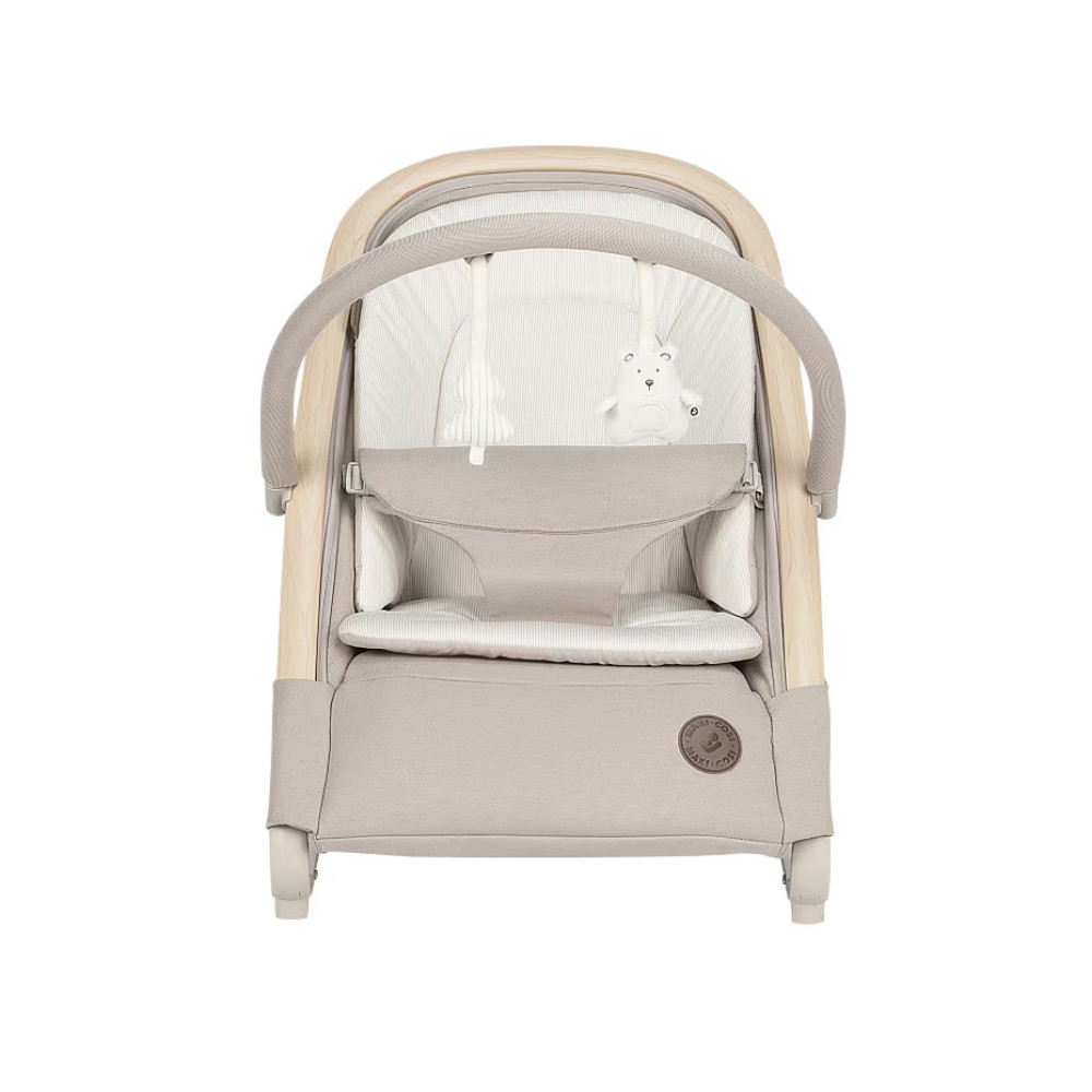Maxi-Cosi Kori Rocker - легкое и компактное кресло-качалка для новорожденного с игрушками • Classic Beige ECO Maxi-Cosi Kori Rocker - легкое и компактное кресло-качалка для новорожденного с игрушками • Classic Beige ECO