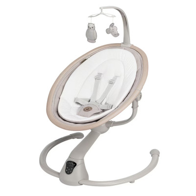 Maxi-Cosi Cassia SWG - легкое кресло-качалка для новорожденного, с автоматическим укачиванием и поворотом 360° • Classic Beige ECO