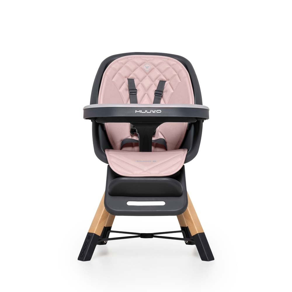 Muuvo Choc2 - стульчик для кормления, вращение сиденья на 360 • Powder Pink New Muuvo Choc2 - стульчик для кормления, вращение сиденья на 360 • Powder Pink New