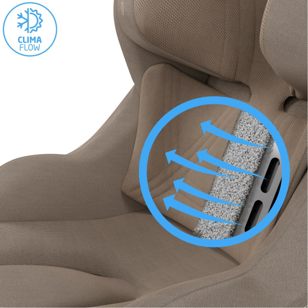 Maxi-Cosi Mica Slide Pro - дитяче автокрісло, поворотне 360°, ISOFIX з опорною ногою (0 - 4 роки / 40 - 105 см) • Authentic Truffle