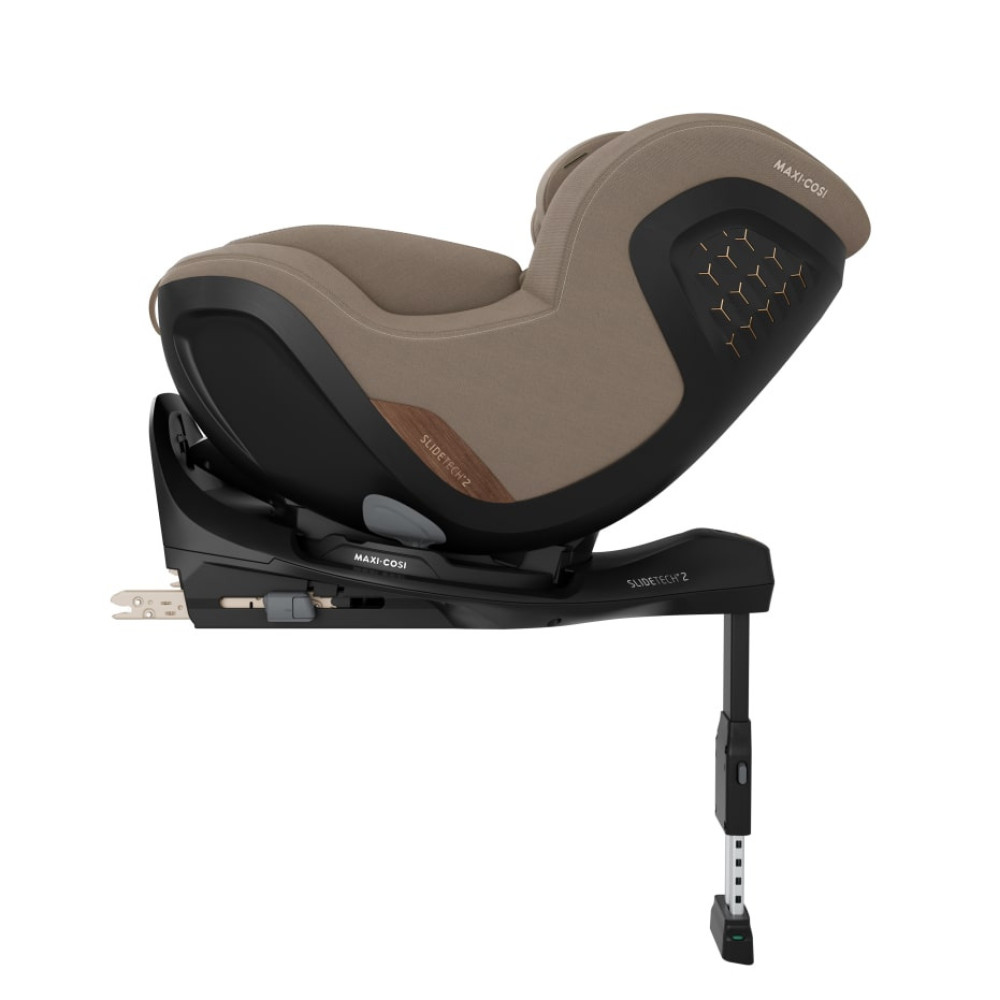 Maxi-Cosi Mica Slide Pro - дитяче автокрісло, поворотне 360°, ISOFIX з опорною ногою (0 - 4 роки / 40 - 105 см) • Authentic Truffle