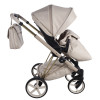 Junama Diamond Cubby - дитяча коляска 2в1 ручної роботи, люлька Diamond, вишивка з ведмедиками • Latte 02