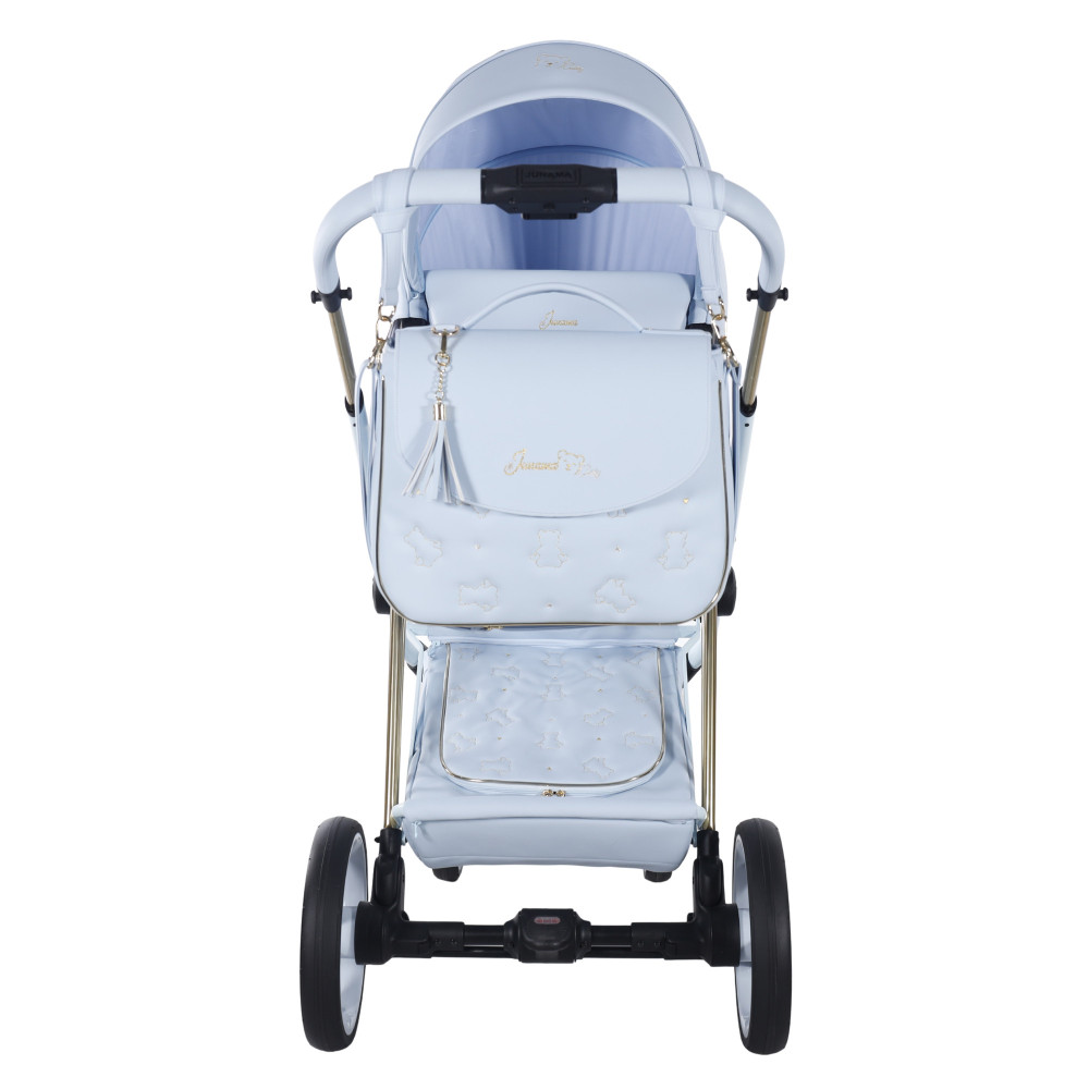 Junama Diamond Cubby - дитяча коляска 2в1 ручної роботи, люлька Diamond, вишивка з ведмедиками • Blue 03 Junama Diamond Cubby - дитяча коляска 2в1 ручної роботи, люлька Diamond, вишивка з ведмедиками • Blue 03