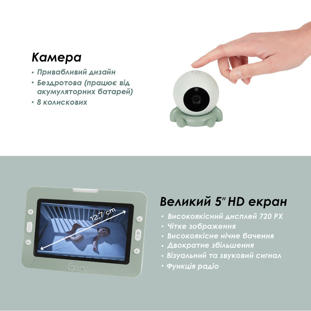 Babymoov YOO Go+ HD - портативна відеоняня з 5 Babymoov YOO Go+ HD - портативна відеоняня з 5