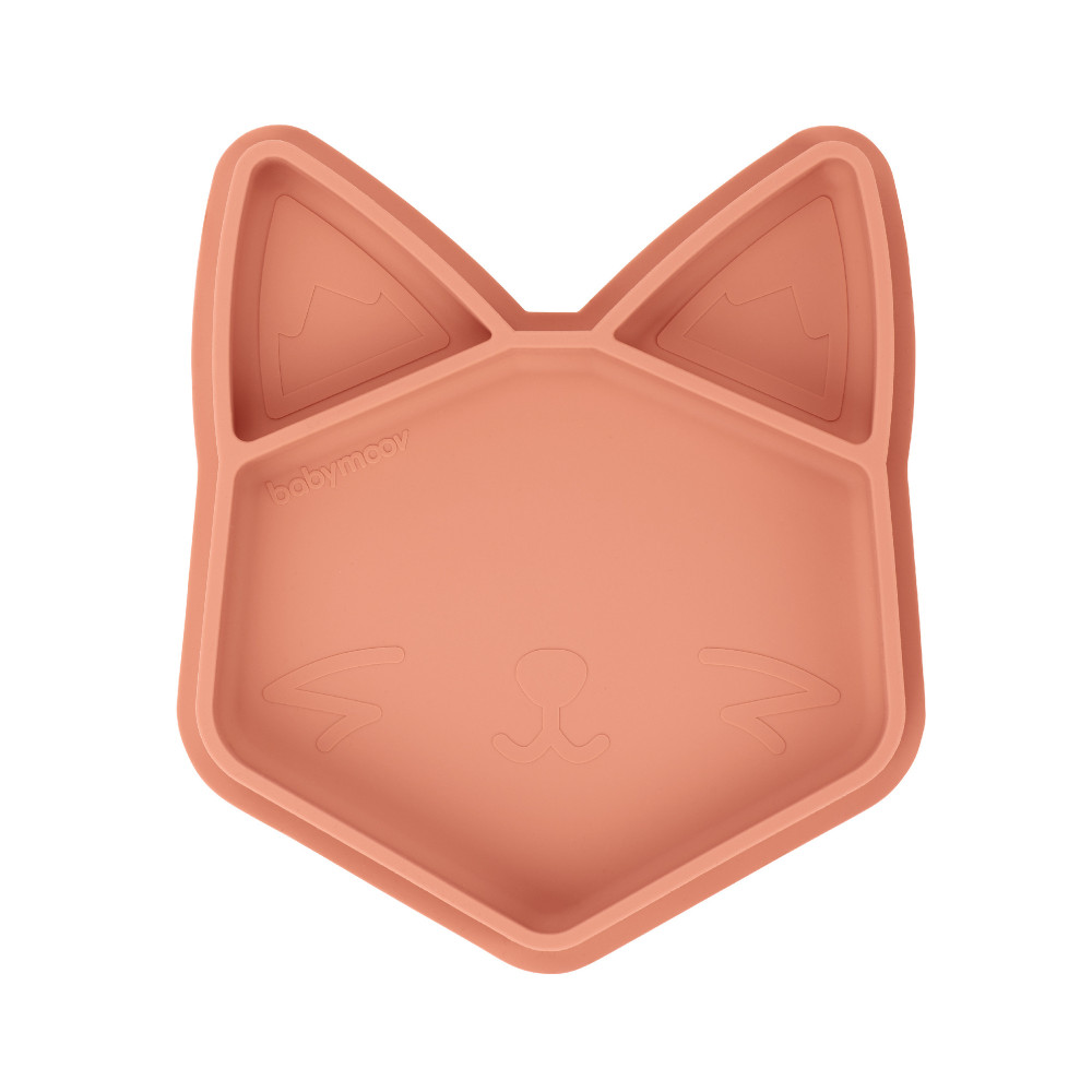 Babymoov Isy Plate - силиконовая секционная тарелка с 3 отделениями, 6 мес+ • Fox