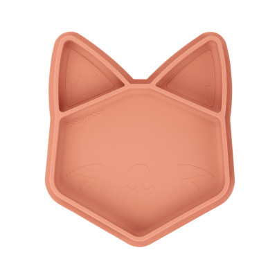 Babymoov Isy Plate - силиконовая секционная тарелка с 3 отделениями, 6 мес+ • Fox