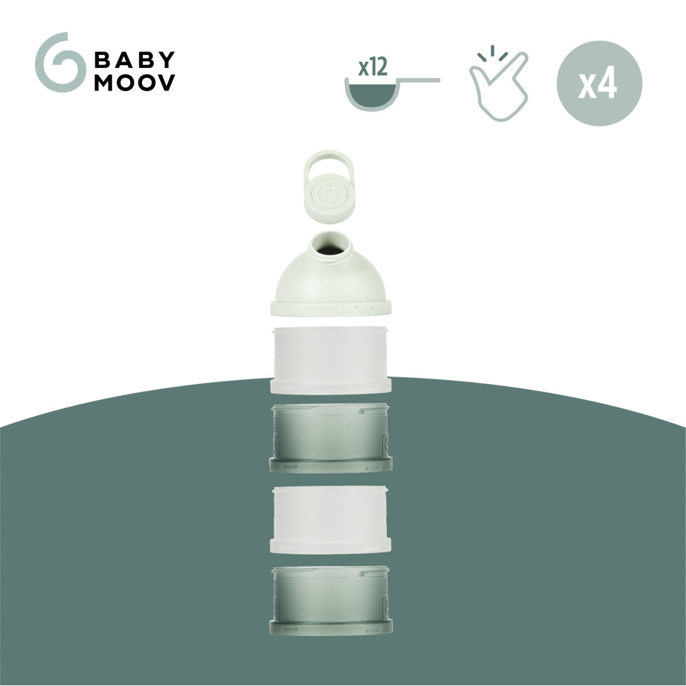 Babymoov Babydose - дозатор сухой молочной смеси, 4 x 60 мл • Mineral Green