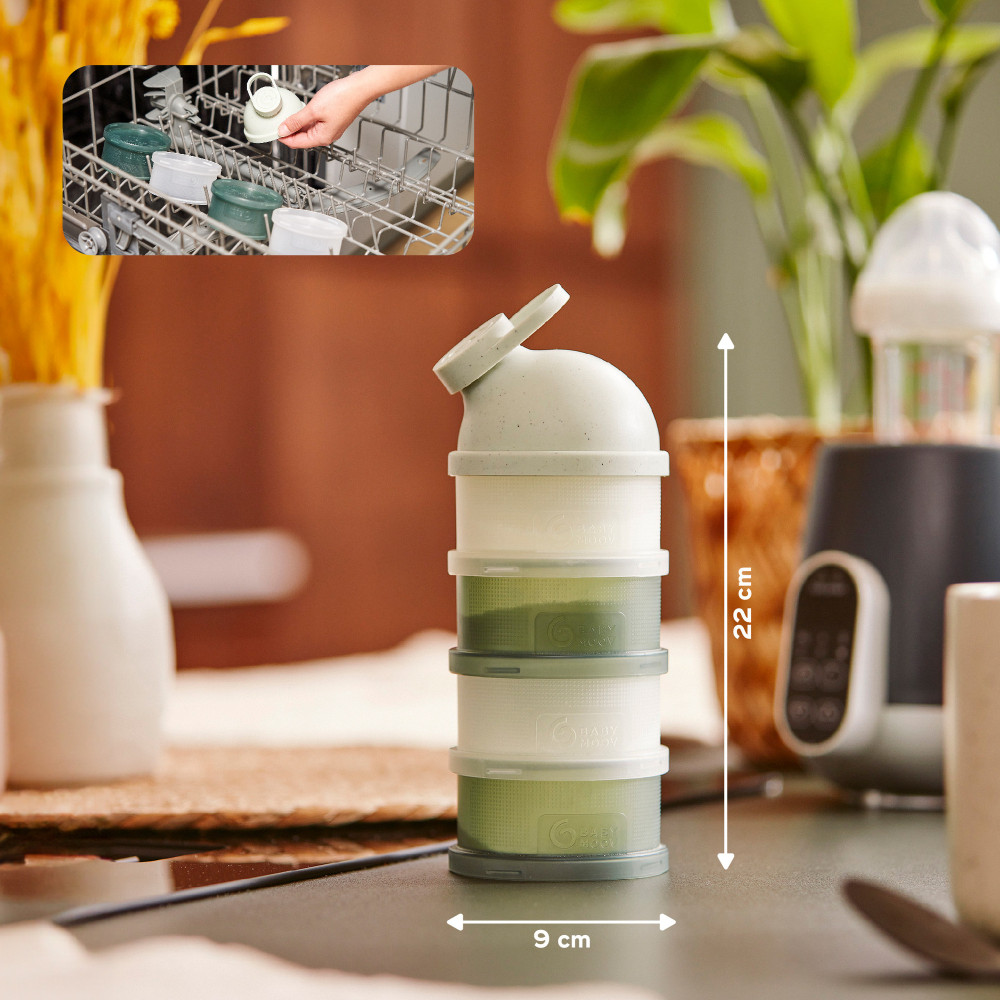 Babymoov Babydose - дозатор сухой молочной смеси, 4 x 60 мл • Mineral Green