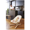 Babymoov Swoon Flow - деревянное кресло-шезлонг с укачиванием, 3 положения спинки, до 18 кг • Cream